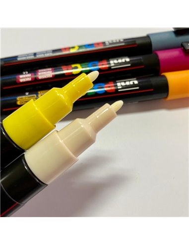 POS65,Set 5 Markere UNI POSCA PC-3M + Marker cadou, Pos65