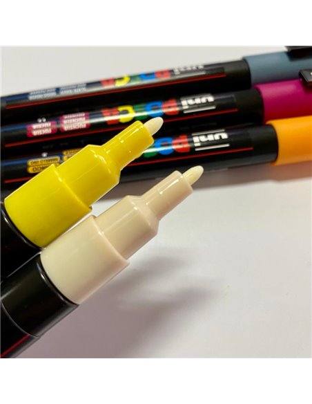 POS65,Set 5 Markere UNI POSCA PC-3M + Marker cadou, Pos65