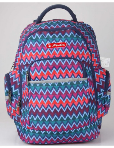 9478880,Rucsac Herlitz Boxer Cu Doua Compartimente, Suport De Laptop Si Tableta, Motiv Chevron