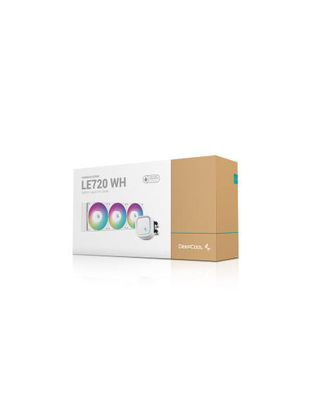R-LE720-WHAMMN-G-1,Cooler Deepcool "LE720 WH", compatibil skt. Intel si AMD, racire cu lichid, ventilator 120 mm x 3, 2250 rpm, 