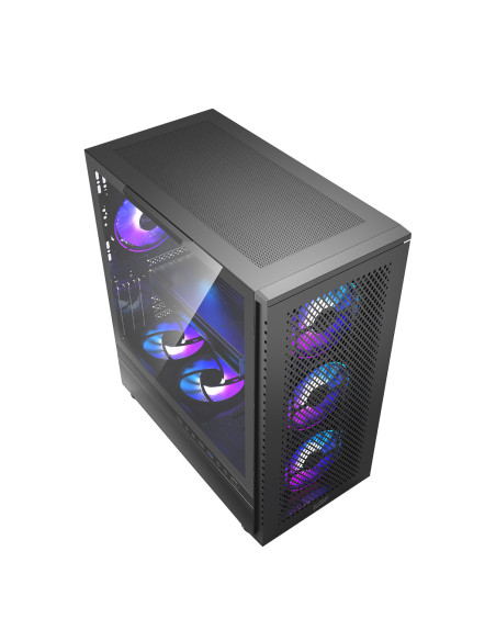 ME200 MESH BK,CARCASA PCCOOLER, Tower, ATX, fara sursa, sticla securizata, 3 ventilatoare incluse, iluminare ARGB, negru, USB 3.