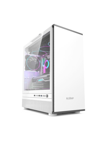 IE200W,CARCASA PCCOOLER, Tower, ATX, fara sursa, sticla securizata, 1 ventilator inclus, alb, USB 3.2 gen 1 x 1, USB 2.0 x 2, mi