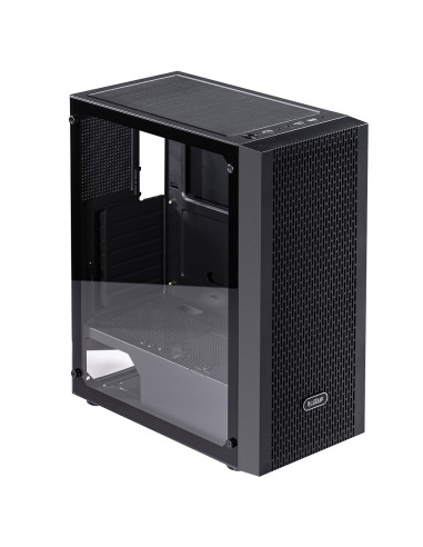 MA100 MESH,CARCASA PCCOOLER, Middle Tower, ATX, fara sursa, sticla securizata, 3 ventilatoare incluse, iluminare ARGB, negru, US