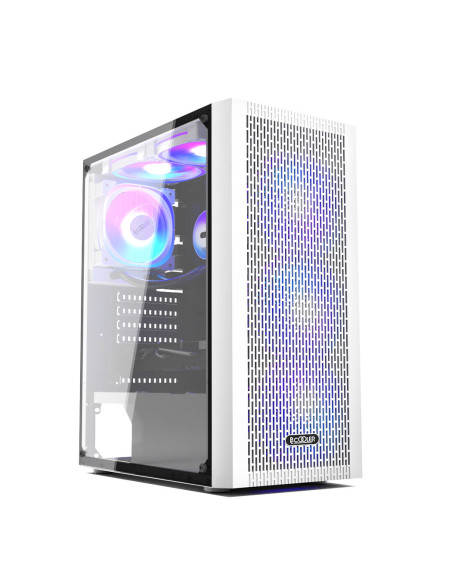 MA100 MESH W,CARCASA PCCOOLER, Middle Tower, ATX, fara sursa, sticla securizata, 3 ventilatoare incluse, iluminare ARGB, alb, US