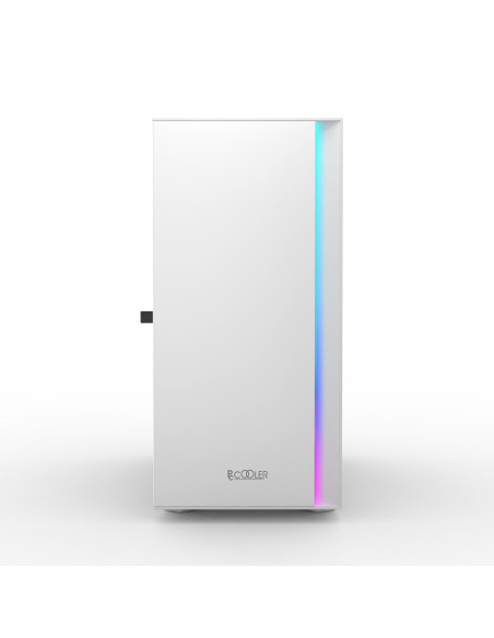 LM300W ARGB,CARCASA PCCOOLER, Middle Tower, mATX, ITX, fara sursa, sticla securizata, 1 ventilator inclus ARGB, alb, USB 3.2 gen