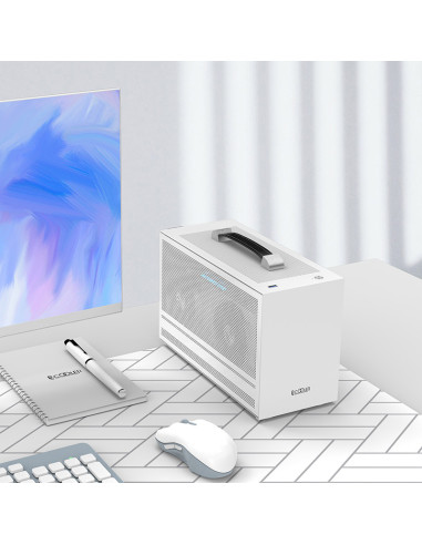 MINI I100W PRO MESH,CARCASA PCCOOLER, Mini Tower, ITX, fara sursa, fereastra laterala tip MESH, alb, USB 3.2 gen 1 x 1, USB Type