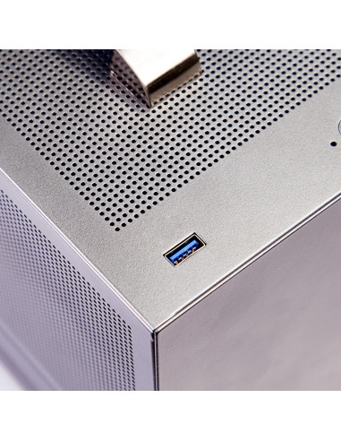 MINI I100G PRO MESH,CARCASA PCCOOLER, Mini Tower, ITX, fara sursa, fereastra laterala tip MESH, gri, USB 3.2 gen 1 x 1, USB Type