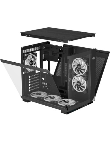 C3 T500 BK,CARCASA PCCOOLER, Middle Tower, ATX, fara sursa, sticla securizata, negru, USB 3.2 gen 1 x 2, USB Type-C x 2, mic, au