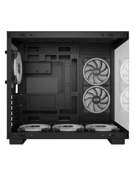 C3 T500 ARGB BK,CARCASA PCCOOLER, Middle Tower, ATX, fara sursa, sticla securizata, 6 ventilatoare incluse, iluminare ARGB, alb,