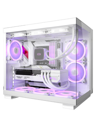 C3 T500 ARGB WH,CARCASA PCCOOLER, Middle Tower, ATX, fara sursa, sticla securizata, 6 ventilatoare incluse, iluminare ARGB, negr