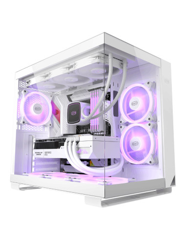 C3 T500 ARGB WH,CARCASA PCCOOLER, Middle Tower, ATX, fara sursa, sticla securizata, 6 ventilatoare incluse, iluminare ARGB, negr