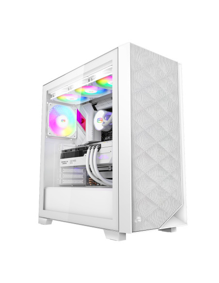 C3D510 ARGB WH,CARCASA PCCOOLER, Middle Tower, ATX, fara sursa, sticla securizata, 3 ventilatoare incluse, iluminare ARGB, alb, 