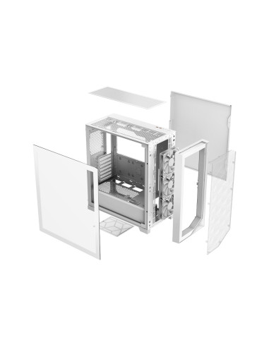 C3D510 ARGB WH,CARCASA PCCOOLER, Middle Tower, ATX, fara sursa, sticla securizata, 3 ventilatoare incluse, iluminare ARGB, alb, 