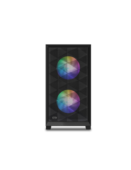 C3D310 ARGB BK,CARCASA PCCOOLER, Mini Tower, mATX, fara sursa, sticla securizata, 2 ventilatoare incluse, iluminare ARGB, negru,