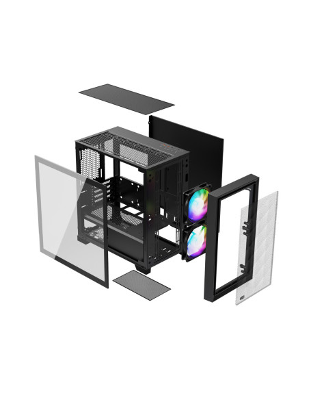 C3D310 ARGB BK,CARCASA PCCOOLER, Mini Tower, mATX, fara sursa, sticla securizata, 2 ventilatoare incluse, iluminare ARGB, negru,