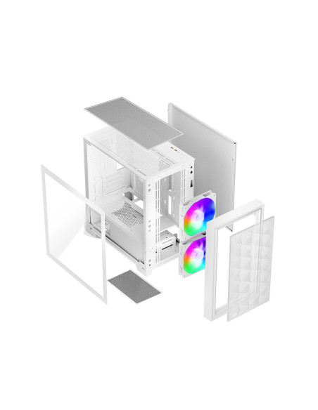 C3D310 ARGB WH,CARCASA PCCOOLER, Mini Tower, mATX, fara sursa, sticla securizata, 2 ventilatoare incluse, iluminare ARGB, alb, U