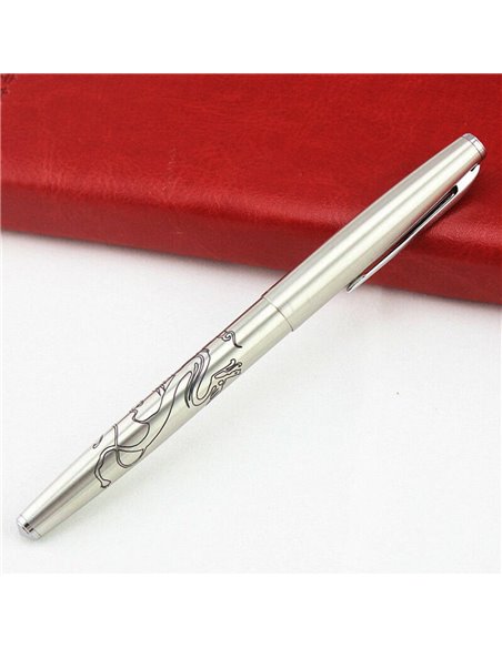 JI911D-CRD,Stilou cu penita ascunsa JI911D-CRD School Friendly, Silver Dragon