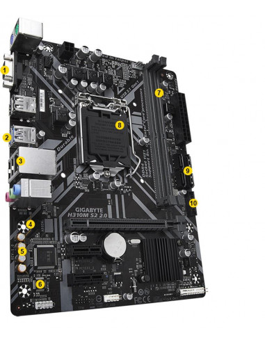 Placa de baza Gigabyte H310M S2 2.0, Socket 1151,H310M S2 2.0