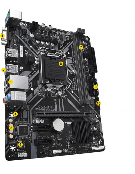 Placa de baza Gigabyte H310M S2 2.0, Socket 1151,H310M S2 2.0