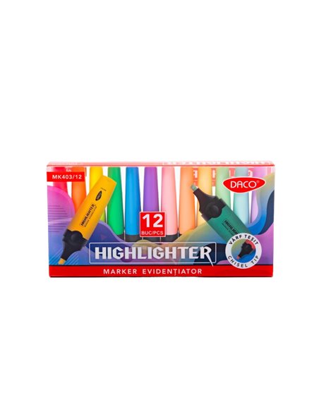 MK403/12,Textmarker evidentiator DACO, Set 12 bucati, MK403/12