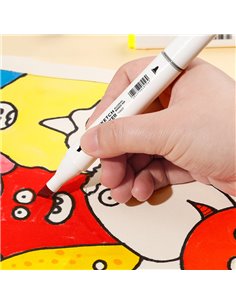 DLE70803-24,Set 24 Markere sketching DELI varf dublu rotund 1-7 mm, Cutie plastic, Color emotion 2