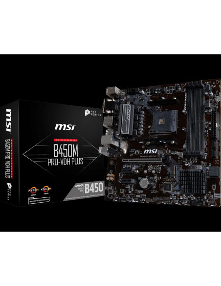 Placa de baza MSI B450M PRO-VDH PLUS, Socket AM4,B450M PRO-VDH