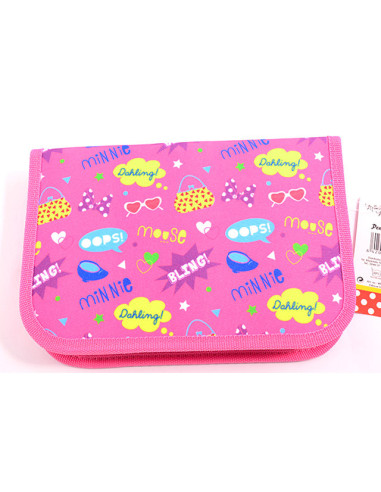 MNPE1701-4,Penar neechipat 1 fermoar 2 extensii minnie roz-multicolor pigna