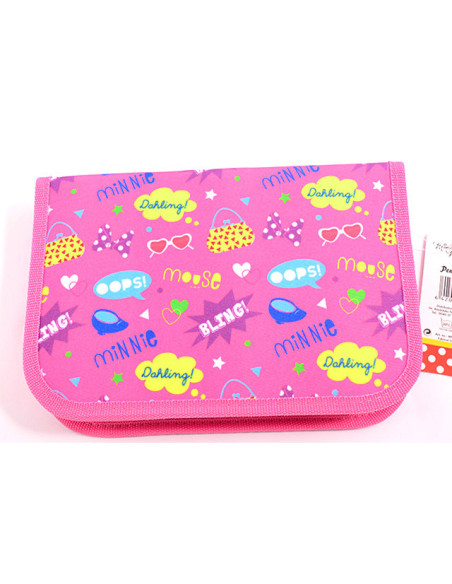 MNPE1701-4,Penar neechipat 1 fermoar 2 extensii minnie roz-multicolor pigna