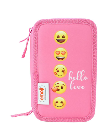 EJPE2303-2,Penar neechipat 3 fermoare emoji roz pigna