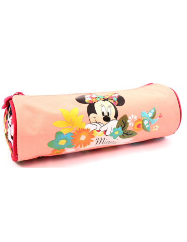 MNPE1814-3,Penar etui tubular minnie roz inchis floral pigna