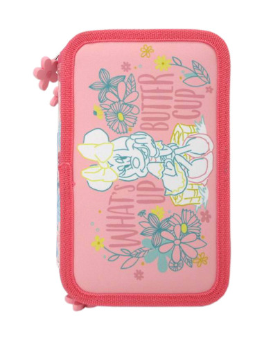 MNPE2203-2,Penar neechipat 3 fermoare minnie mouse blossom roz pastel pigna