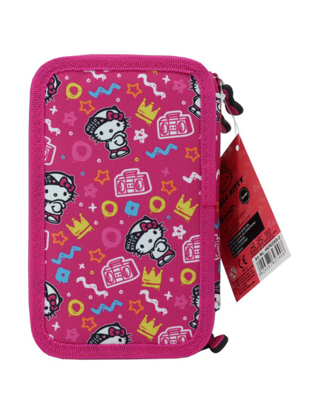 HKPE2303-2,Penar neechipat 3 fermoare hello kitty roz pigna
