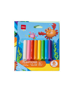 DLEH712-8,Plastilina 8 culori 100g deli
