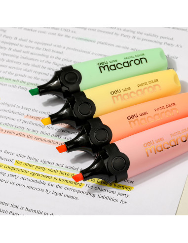 DLEU356-MT,Textmarker set 4 macarons deli