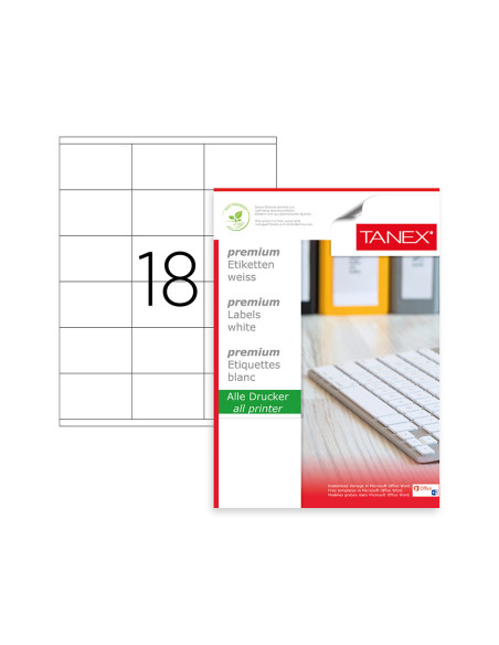 TW2218,Etichete 18/a4 70*46mm colturi drepte 100/top tanex