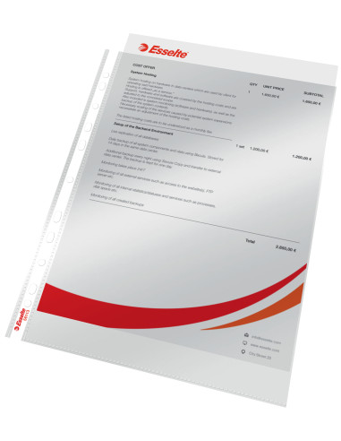 ES56113,Folie protectie a4 cristal 75 microni 100/set esselte