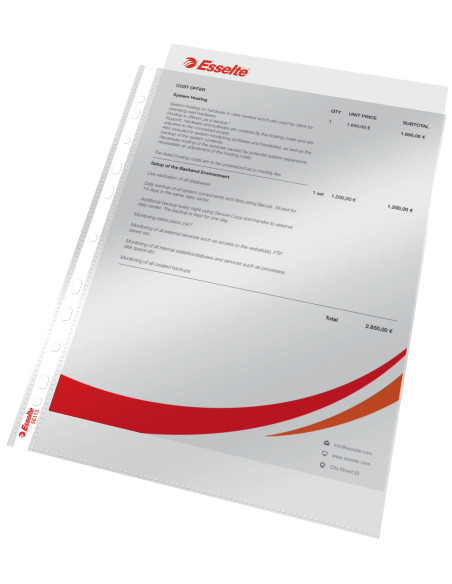 ES56113,Folie protectie a4 cristal 75 microni 100/set esselte