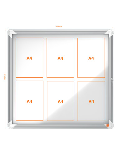 NB1902558,Avizier magnetic 6*a4 carcasa pt interior metalica nobo