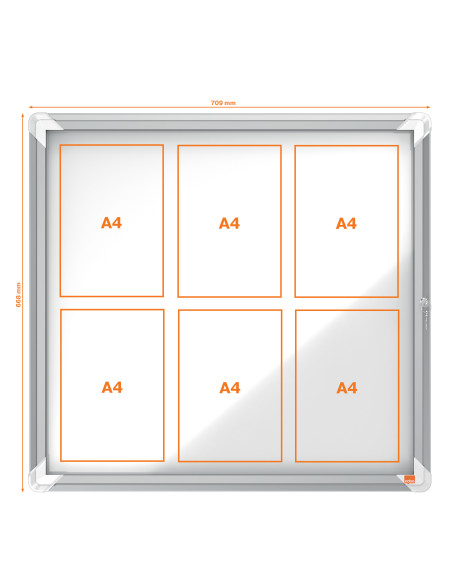 NB1902558,Avizier magnetic 6*a4 carcasa pt interior metalica nobo
