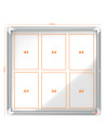 NB1902558,Avizier magnetic 6*a4 carcasa pt interior metalica nobo