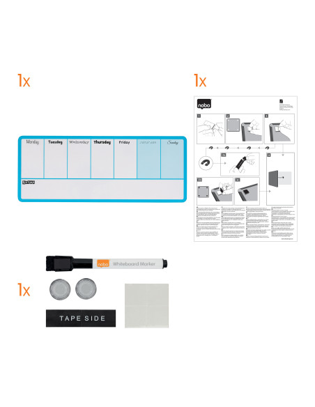 NB1904047,Planner magnetic saptamanal 14*36 cm albastru nobo