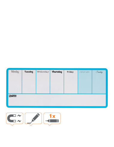 NB1904047,Planner magnetic saptamanal 14*36 cm albastru nobo
