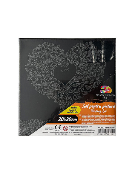 MCPP202N91,Panza predesenata pe sasiu neagra 20*20cm mandale pom sf art pigna