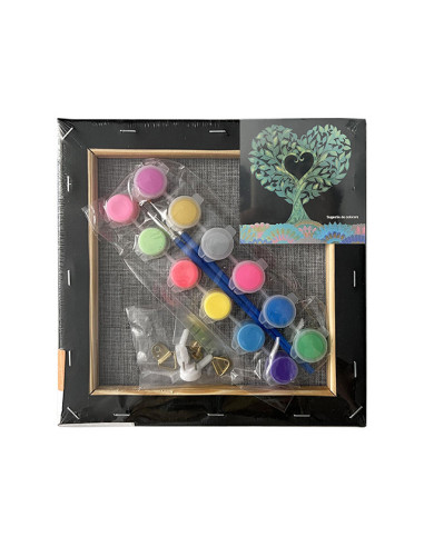 MCPP202N91,Panza predesenata pe sasiu neagra 20*20cm mandale pom sf art pigna