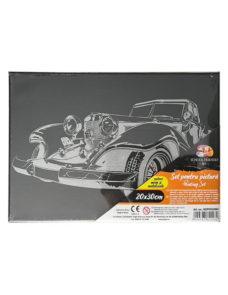 MCPP203N94,Panza predesenata pe sasiu neagra 20*30cm masina sf art pigna