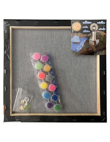 MCPP303N99,Panza predesenata pe sasiu neagra 30*30cm far sf art pigna