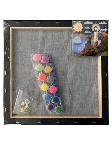 MCPP303N99,Panza predesenata pe sasiu neagra 30*30cm far sf art pigna