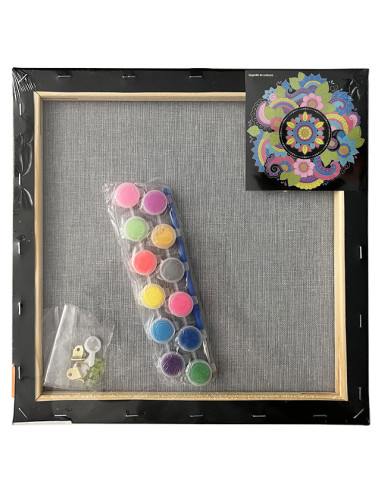 MCPP303N97,Panza predesenata pe sasiu neagra 30*30cm mandale sf art pigna