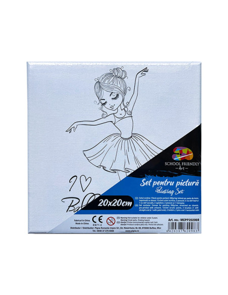 MCPP202069,Panza predesenata pe sasiu 20*20cm balet sf art pigna
