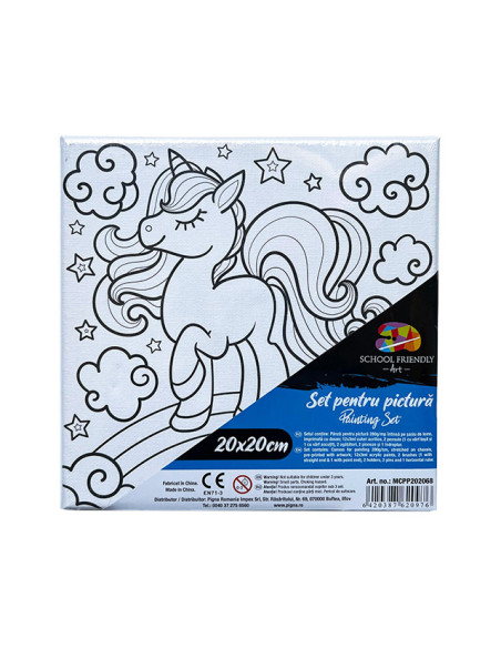 MCPP202068,Panza predesenata pe sasiu 20*20cm unicorn sf art pigna